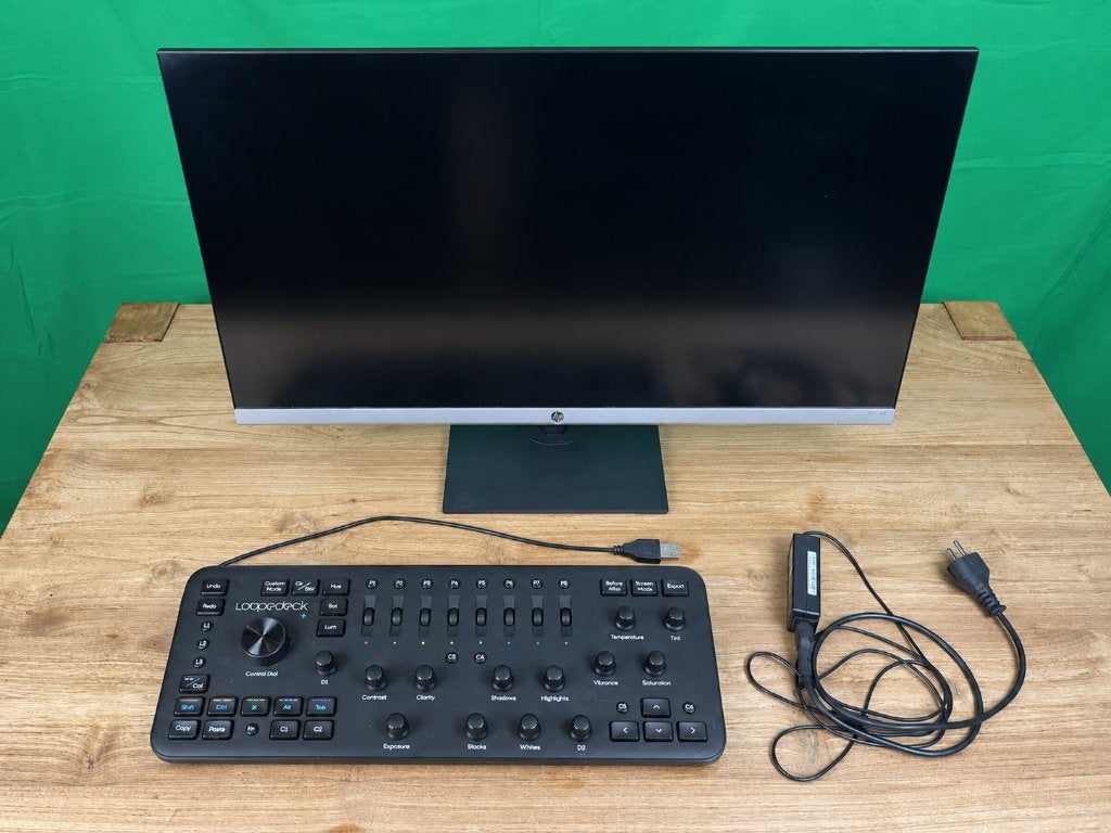HP 27f 4K creator workstation met Loupedeck+ en accessoires, Computers en Software, Ophalen, Gebruikt, IPS, HP