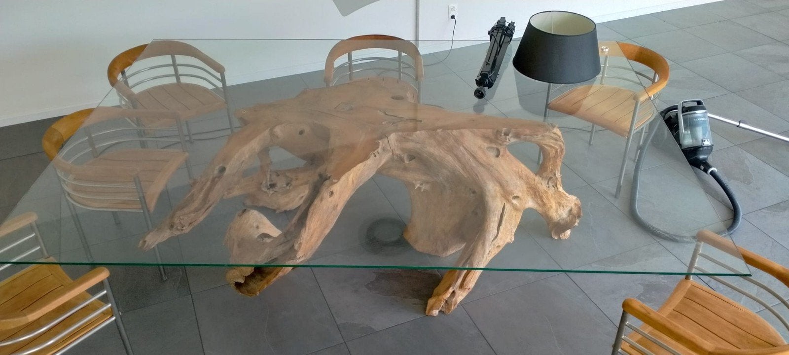 Boomstam tafel, 150 à 200 cm, 150 à 200 cm, Enlèvement, Verre