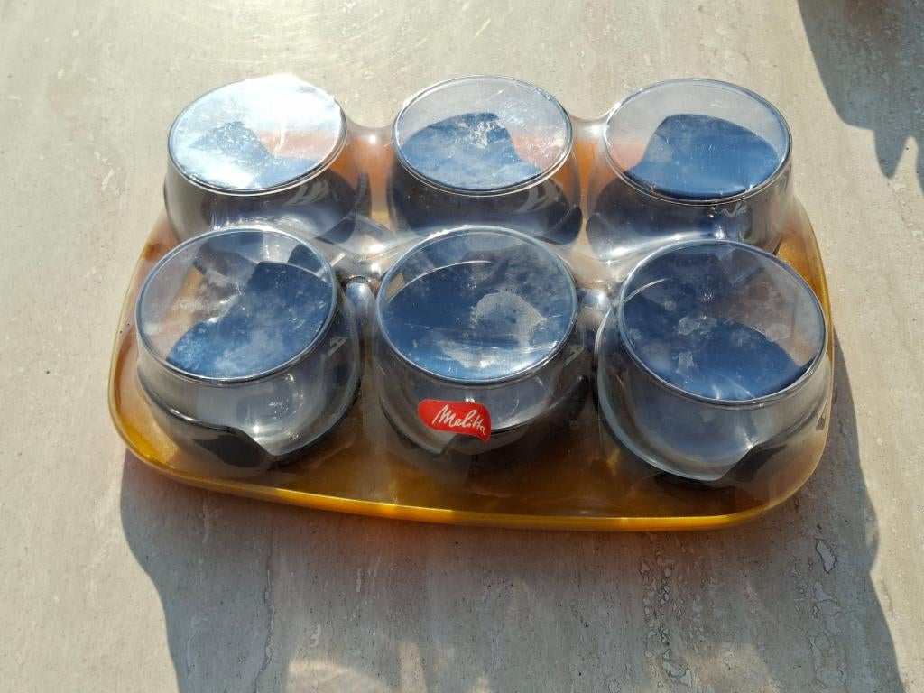 6 tasses vintage Melitta neuves, Neuf, Enlèvement ou Envoi, Verre, Autres styles