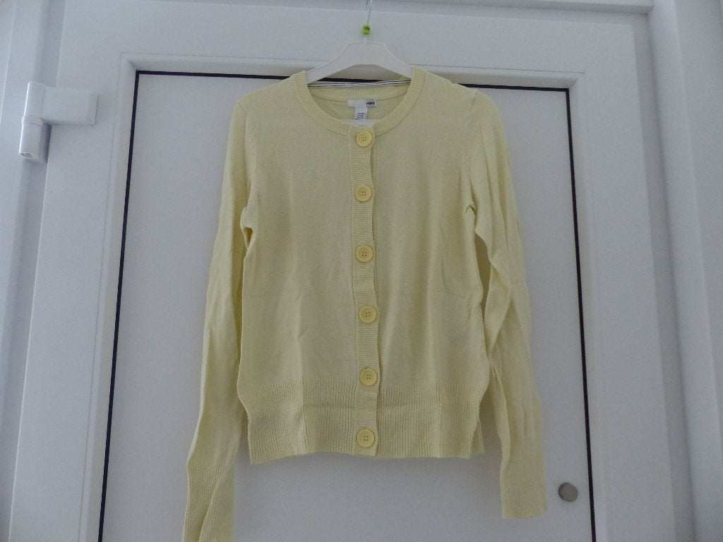 Pull boutonné jaune clair H&M - taille XS, Vêtements | Femmes, Vestes & Costumes, Comme neuf, Taille 34 (XS) ou plus petite, Manteau