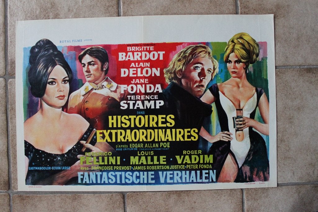 filmaffiche Brigitte Bardot histoires extra filmposter, Rechthoekig Liggend, Ophalen of Verzenden, Zo goed als nieuw, A1 t/m A3