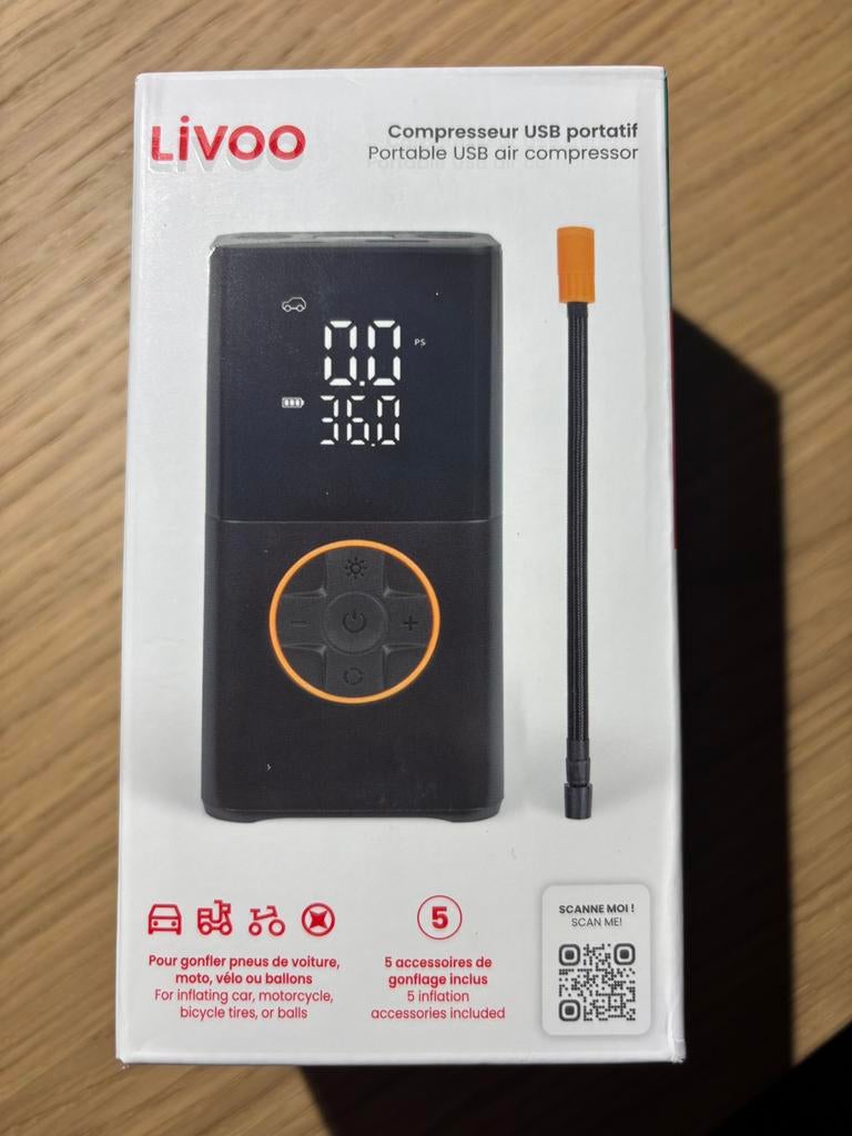 Livoo compresseur portable usb 100% neuf, Articles professionnels, Machines & Construction | Pompes & Compresseurs, Enlèvement ou Envoi
