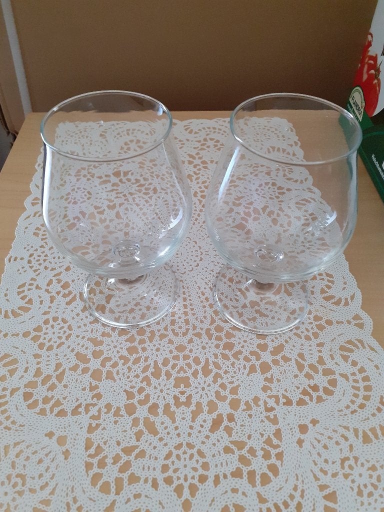 2 Grands verres à cognac en cristal, Ophalen