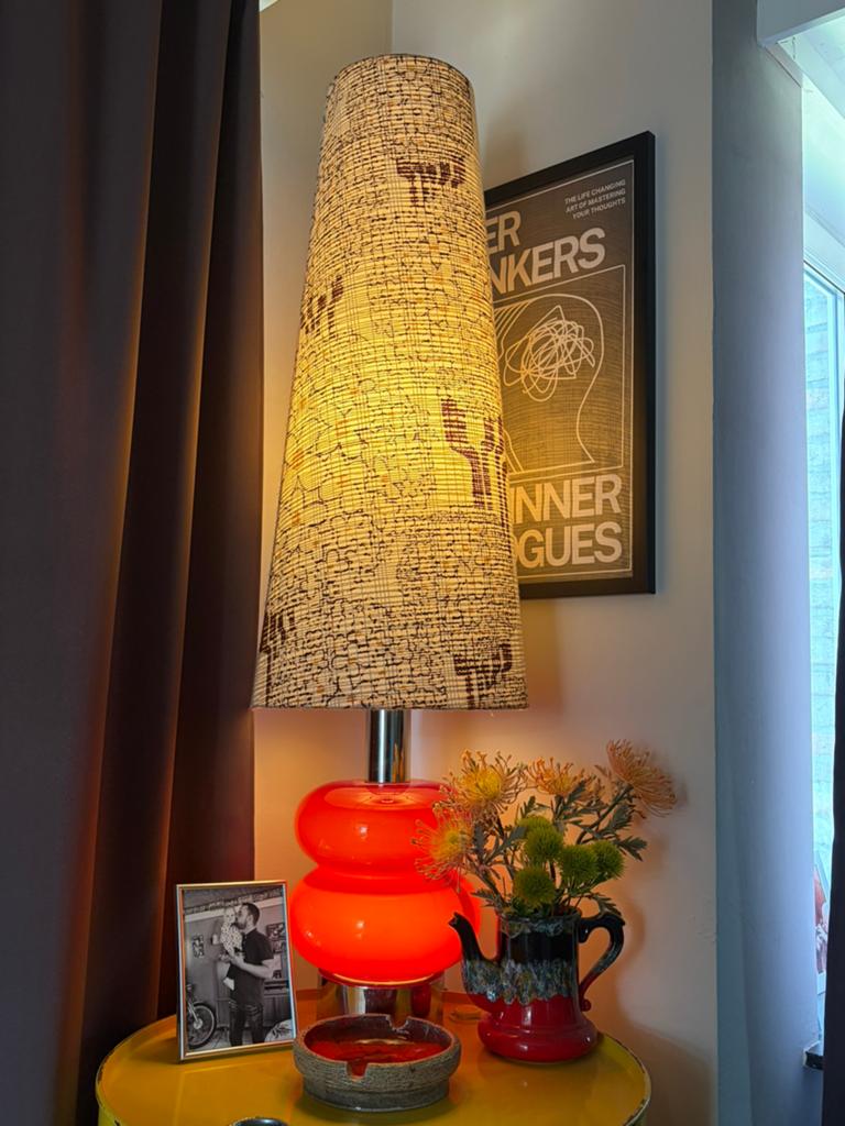 Vintage 70’s Peill & Putzler vloerlamp, Ophalen, Zo goed als nieuw, Glas