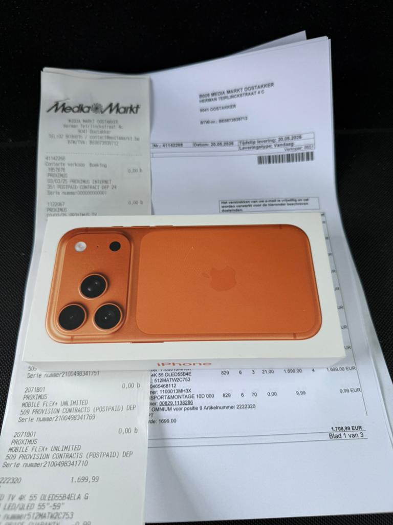Iphone 17 pro orange NIEUW!, Télécoms, Téléphonie mobile | Apple iPhone, Enlèvement ou Envoi, Comme neuf