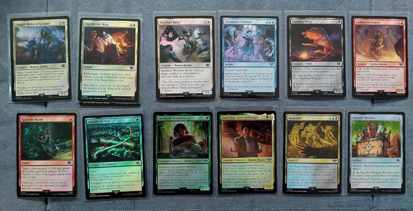 Magic The Gathering (MTG) Petit lot de foils LOTR (12), Hobby & Loisirs créatifs, Enlèvement ou Envoi, Comme neuf, Plusieurs cartes