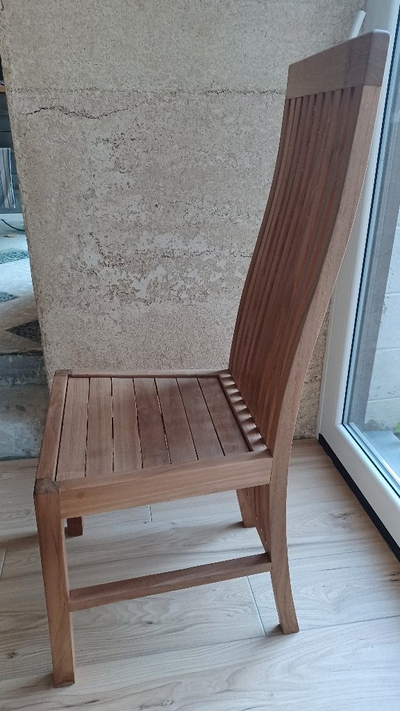 Chaises en teck, Maison & Meubles, Chaises, Enlèvement, Comme neuf, Bois, Cinq, Six Chaises ou plus