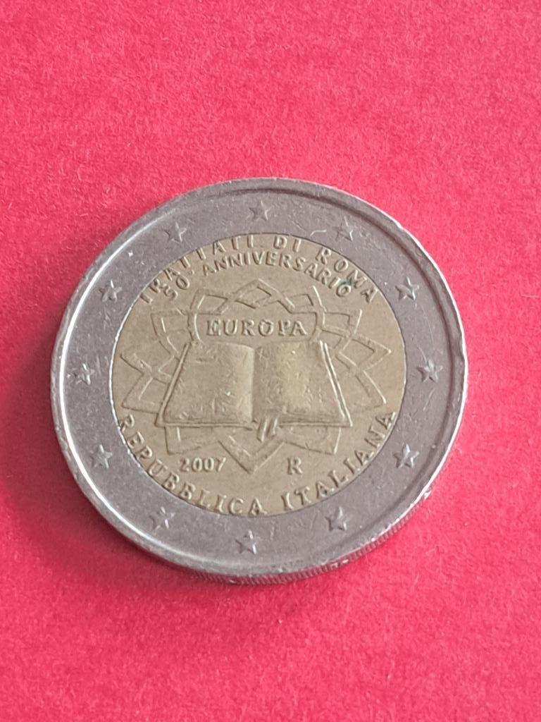 2007 Italië 2 euro 50 jaar Verdrag van Rome, Postzegels en Munten, Munten | Europa | Euromunten, Verzenden, Italië, 2 euro, Losse munt