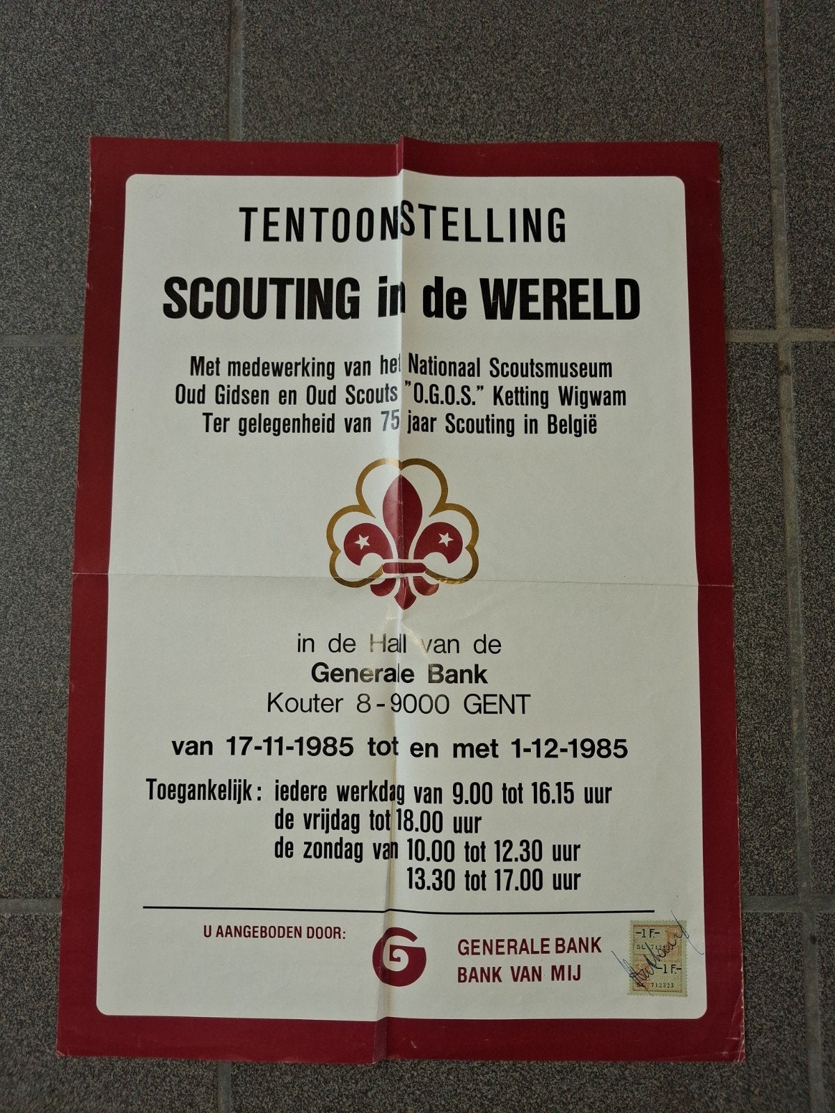 Poster 75 jaar scouting.  Tentoonstelling, Antiek en Kunst, Ophalen
