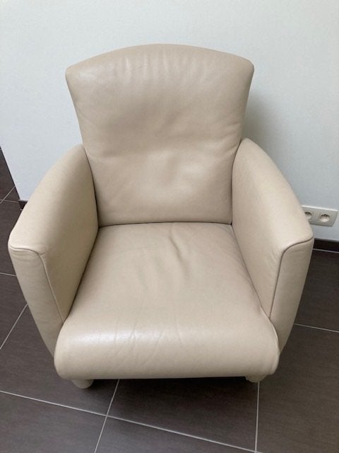 Jori - 1persoonszetel - vinci 3280 - leder beige/crème, Huis en Inrichting, Ophalen, Zo goed als nieuw, 50 tot 75 cm, Leer