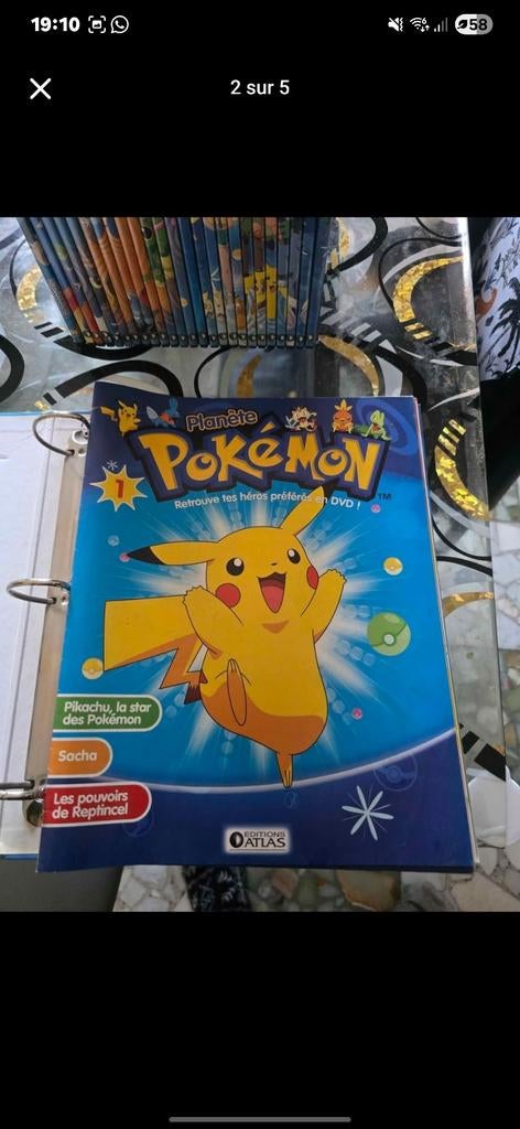 Dvd lot et farde avec détails pokemon, Ophalen, Gebruikt, Boek of Catalogus