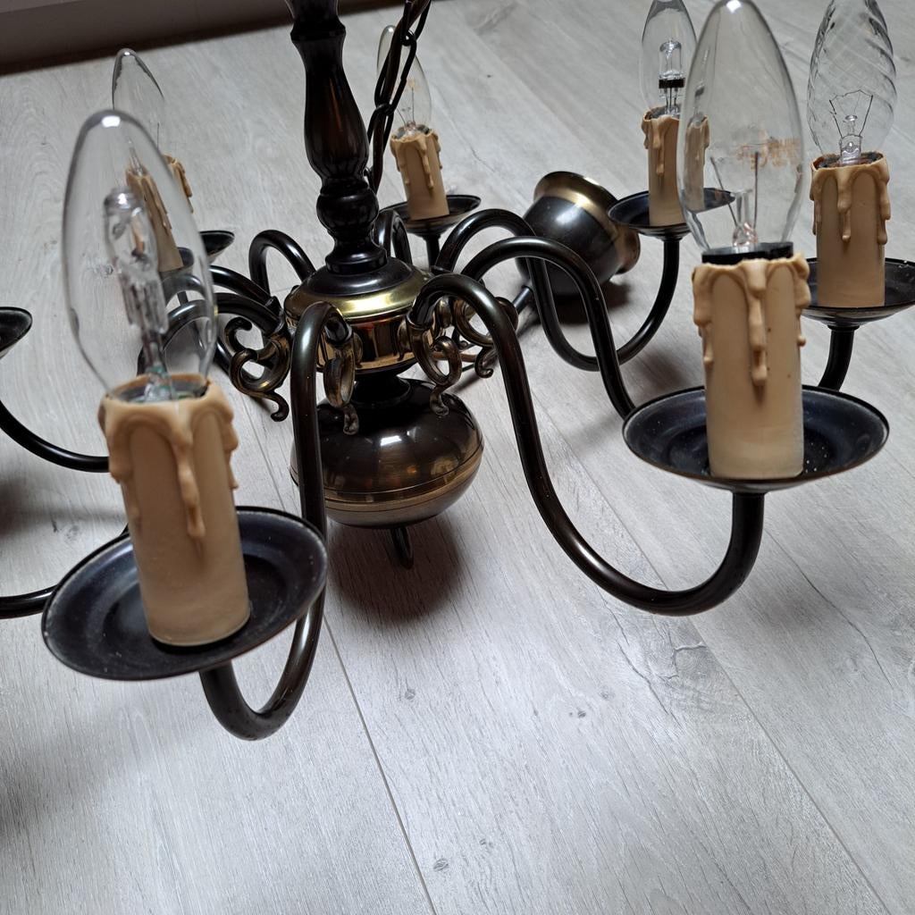 Bronzen luster, Huis en Inrichting, Lampen | Kroonluchters, Ophalen