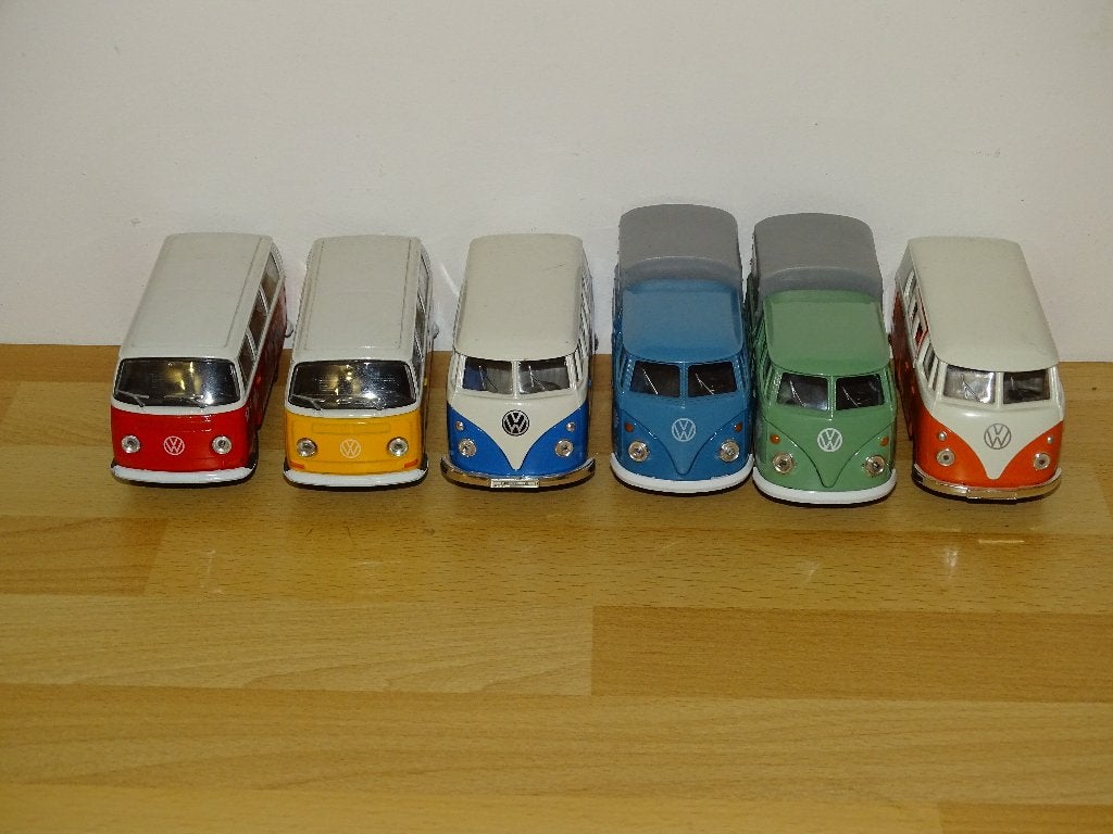 lot vw t1 miniature volkswagen t2 van combi collection welly, Enlèvement ou Envoi, Utilisé, Voiture, Autres marques