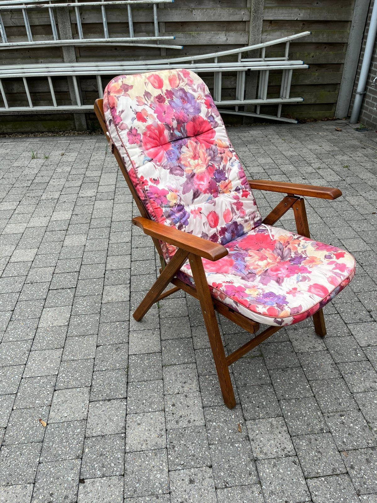 Tuinset “Herlag” 8hoekig opvouwbare tafel en 4 stoelen, Ophalen, Gebruikt