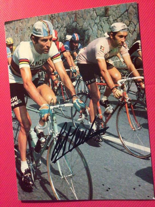 wielerkaart giro 1974 team molteni eddy merckx  signe, Verzenden, Zo goed als nieuw