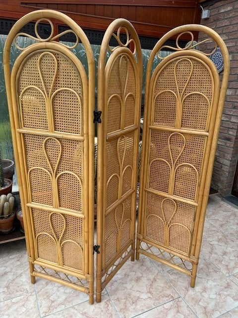 PARAVENT, 150 à 200 cm, Comme neuf, Brun, Bambou