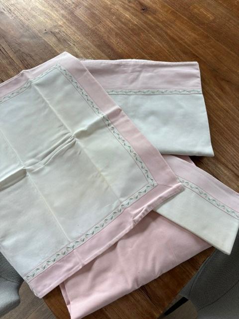 Parure de lit pour 2 personnes, Enlèvement ou Envoi, Utilisé, Autres types, Blanc