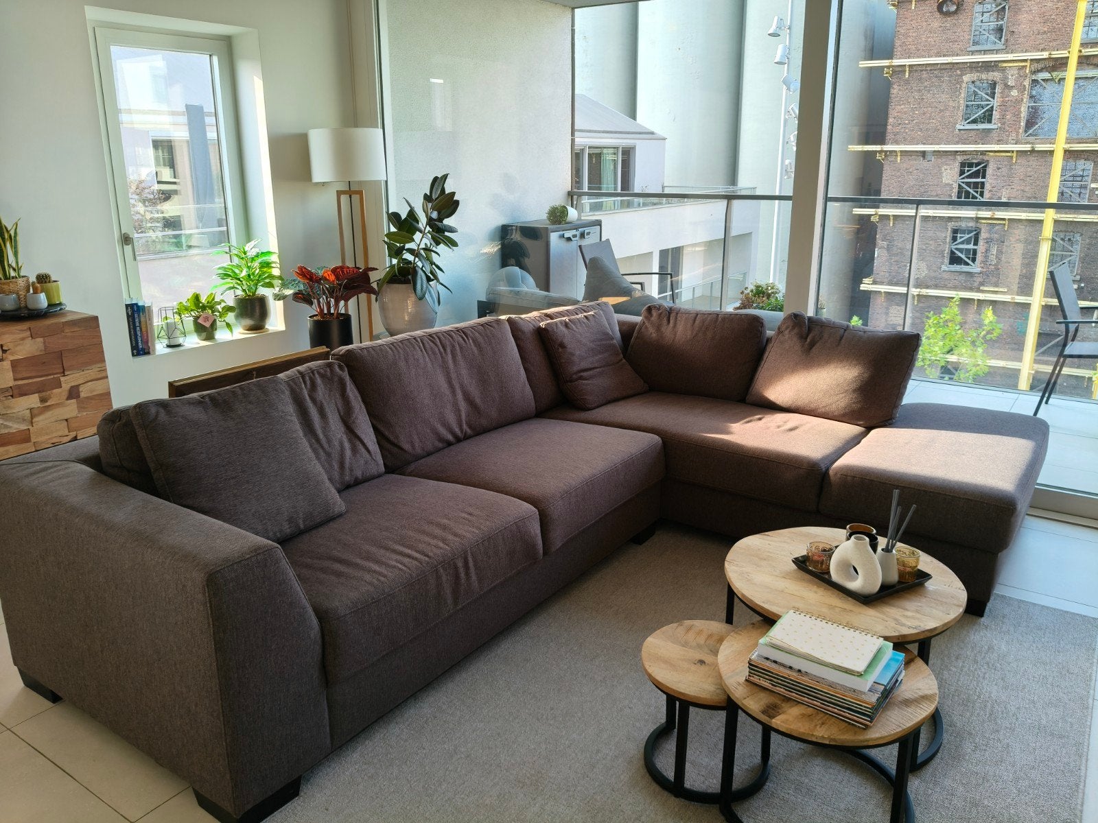 Fauteuil marron/taupe en très bon état, Enlèvement, Comme neuf, Tissus