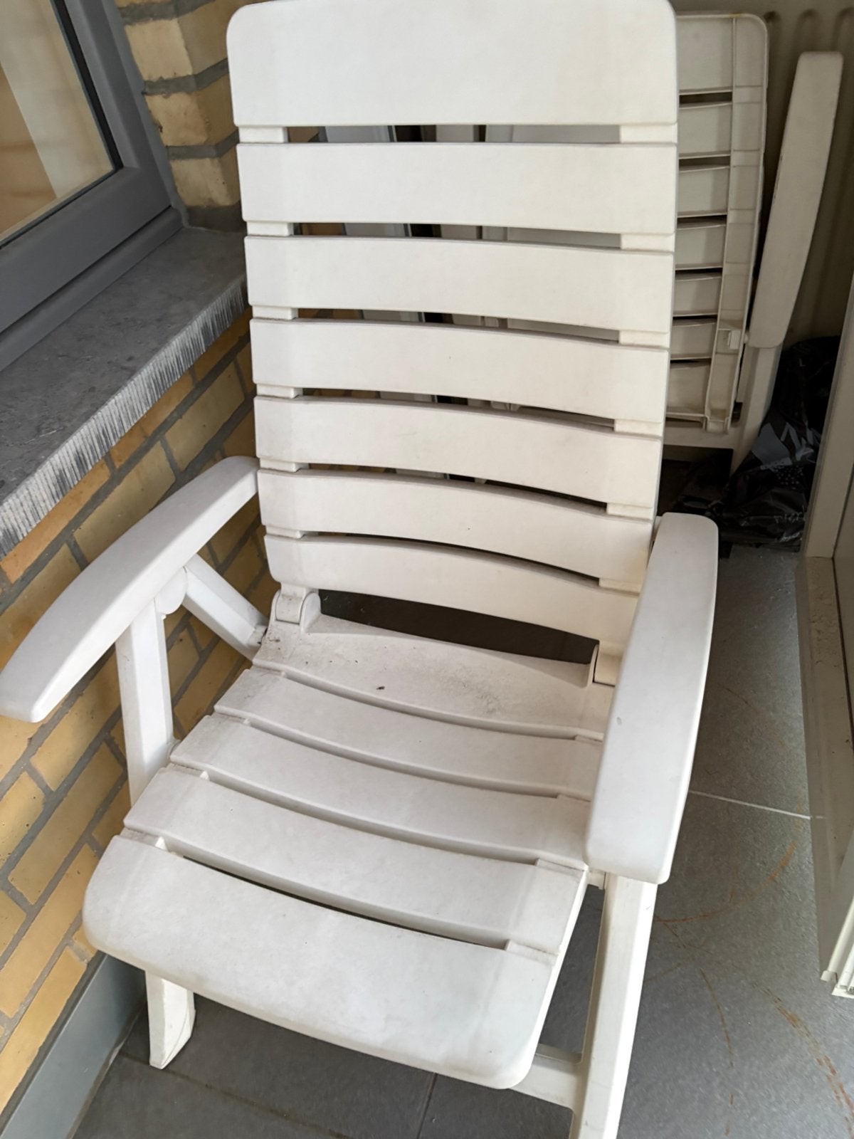 Witte hartman tuinstoelen, Tuin en Terras, Ophalen, Gebruikt, Kunststof, Inklapbaar