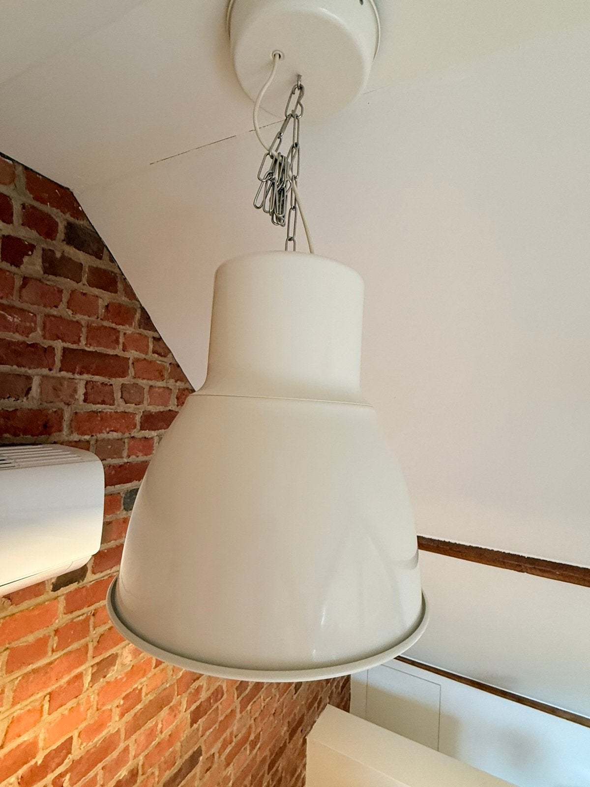 industriële hanglamp Wit / Crème (38 cm) – 4 STUKS, Ophalen, Zo goed als nieuw