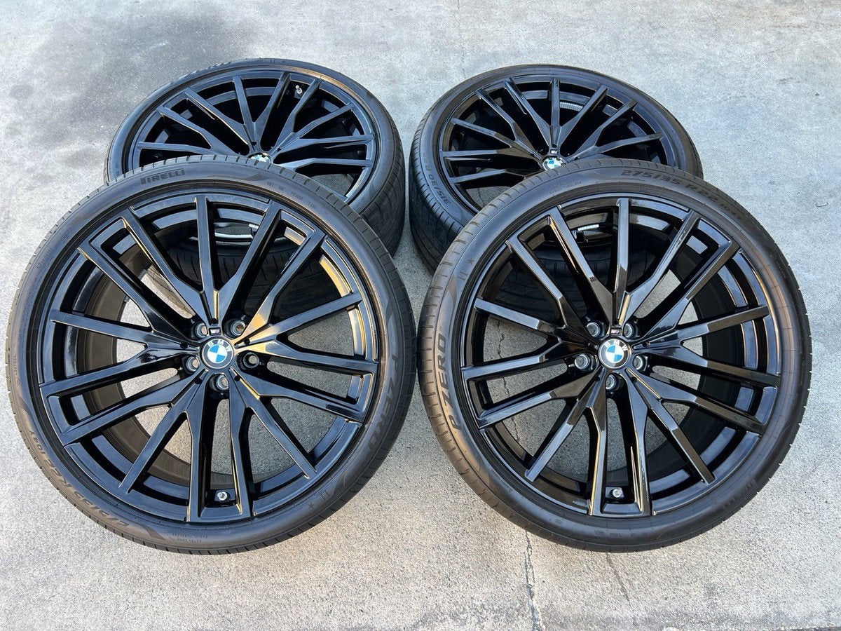 22 INCH ORIGINEEL 742M BLACK BMW X5 G05 X6 G06 742, Enlèvement, Autres dimensions, Pneus été, Pneus et Jantes