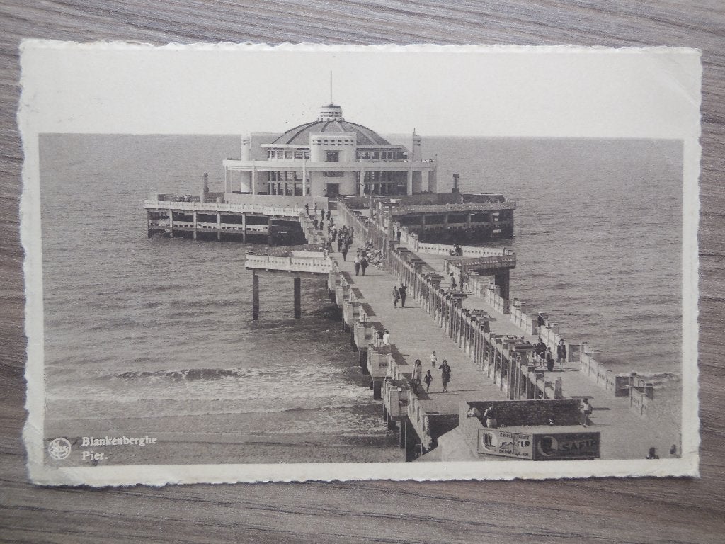 postkaart Blankenberge Pier, Ophalen of Verzenden, 1940 tot 1960, Gelopen, West-Vlaanderen