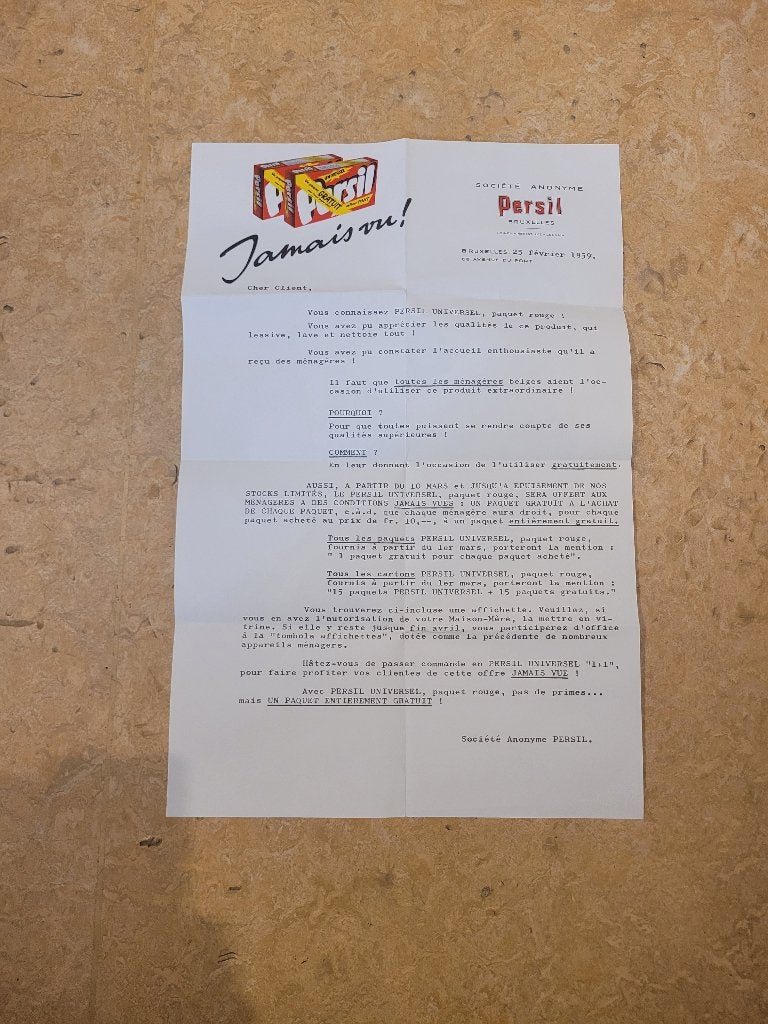 ancienne publicité Delhaize Persil, Enlèvement ou Envoi, Utilisé, Panneau publicitaire