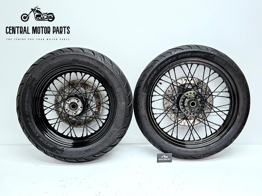 Zwarte wielen set Dyna 2006-2017, Motoren, Ophalen of Verzenden, Gebruikt