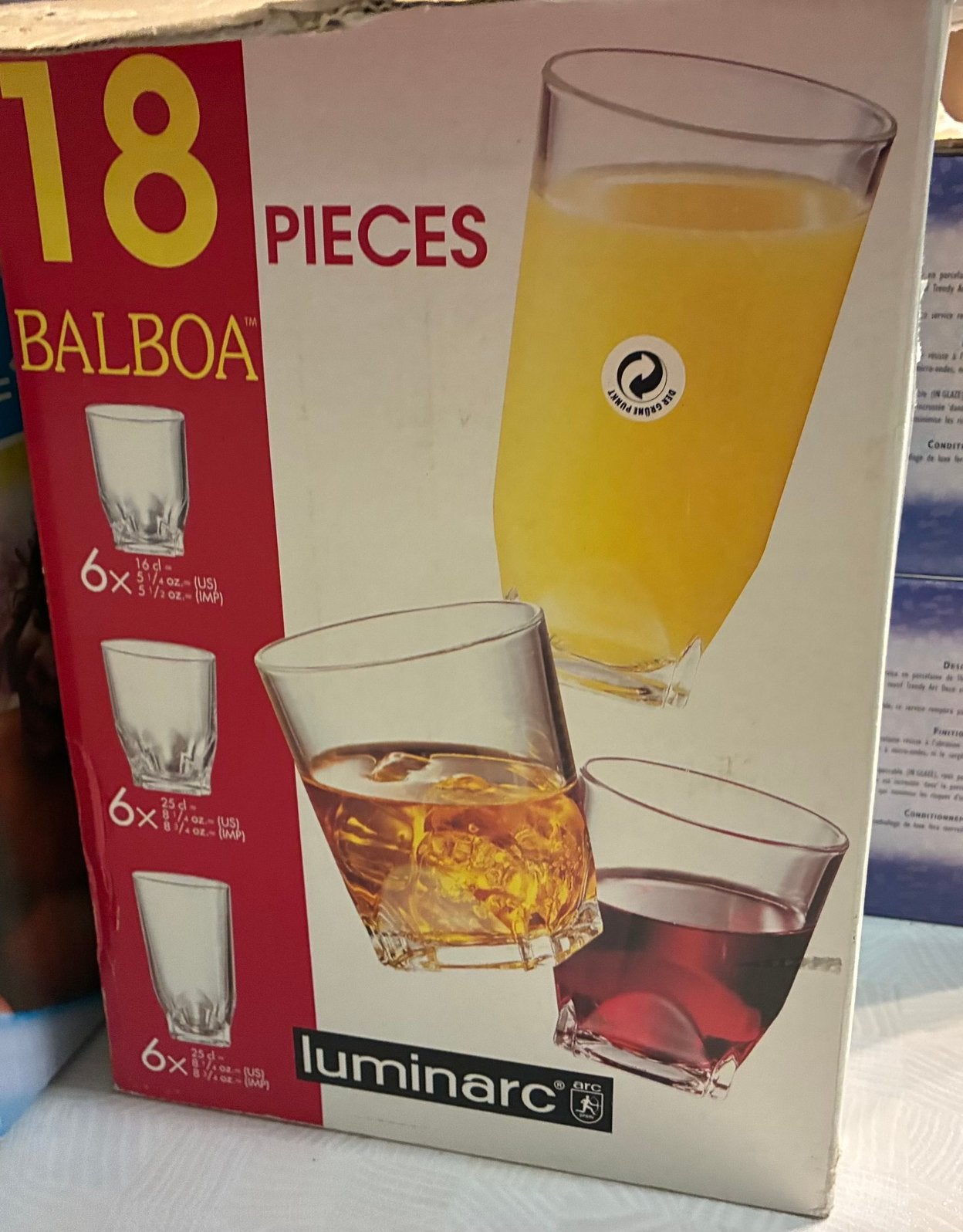 Luminarc Balboa glasservies / 17 stuks, Ophalen, Nieuw