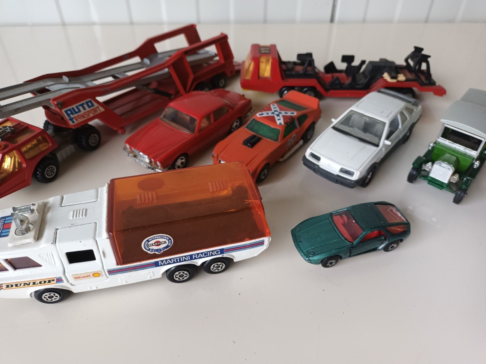 Partij vintage Matchbox autootjes jaren '70/'80 (o.a. Super, Enlèvement ou Envoi, ##w, ###, ###