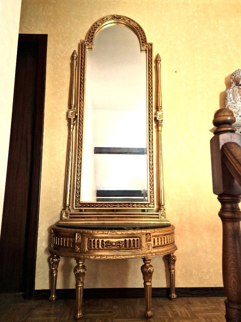 Unieke staande vintage spiegel, Huis en Inrichting, Woonaccessoires | Spiegels, Ophalen