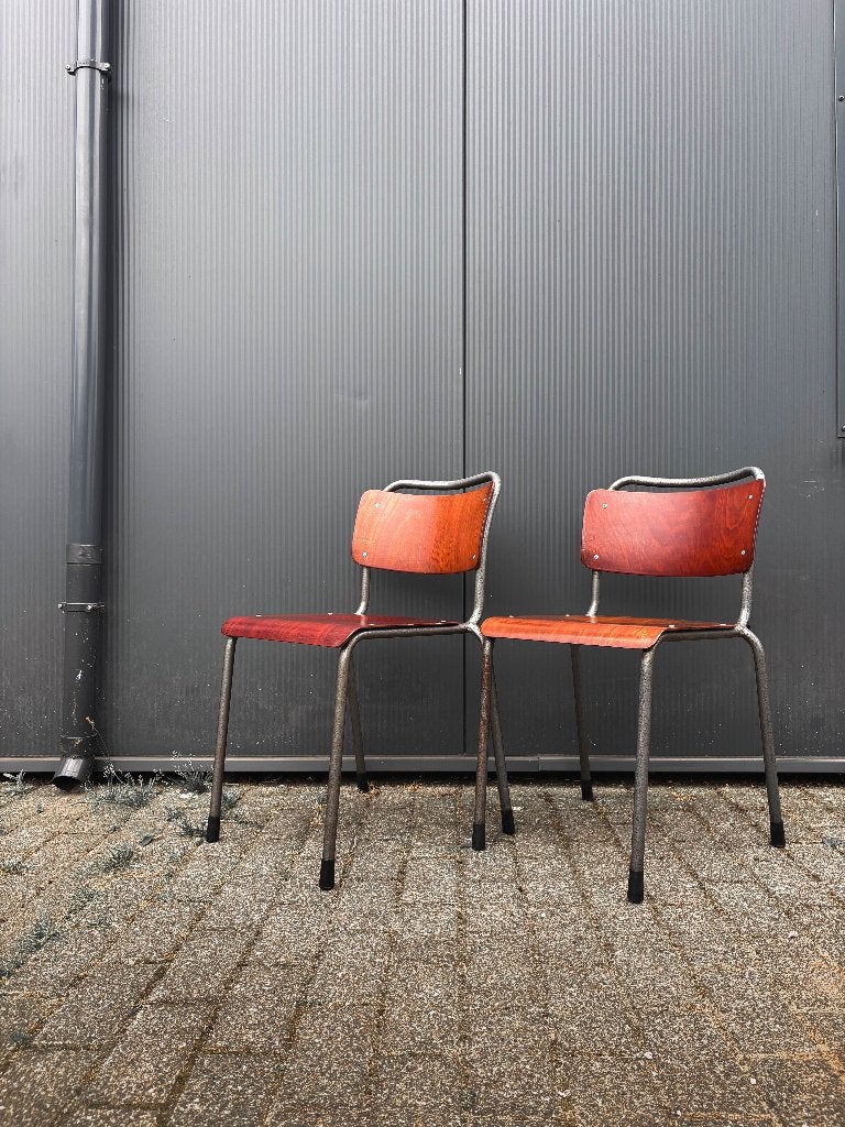 Vintage Gispen 106 "TU Delft" schoolstoelen, Antiek en Kunst, Antiek | Meubels | Stoelen en Sofa's, Ophalen
