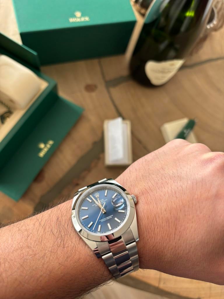 Rolex Datejust 41 blauw NIEUW FULLSET!, Ophalen of Verzenden, Nieuw, Rolex