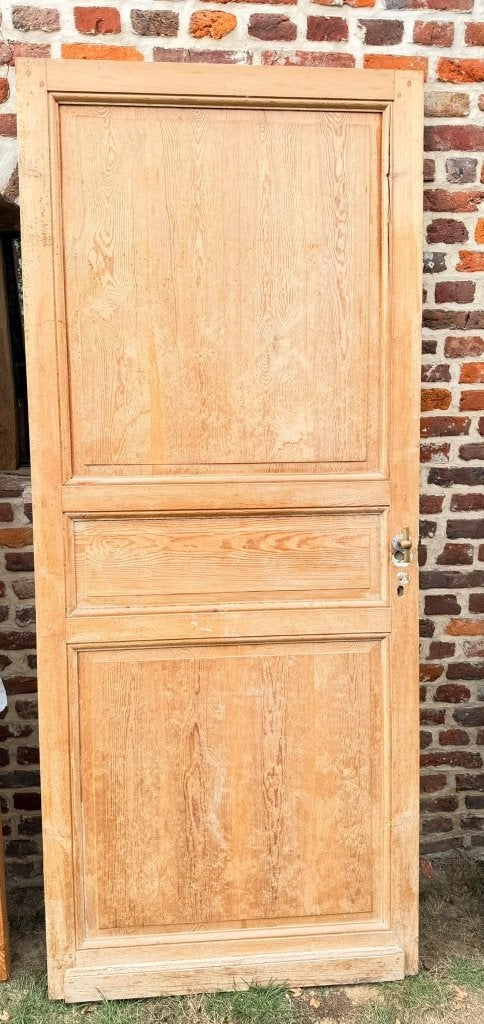 Oude houten pitch pine deur - 212 x 88,5 cm, Ophalen, Gebruikt, 80 tot 100 cm, Binnendeur