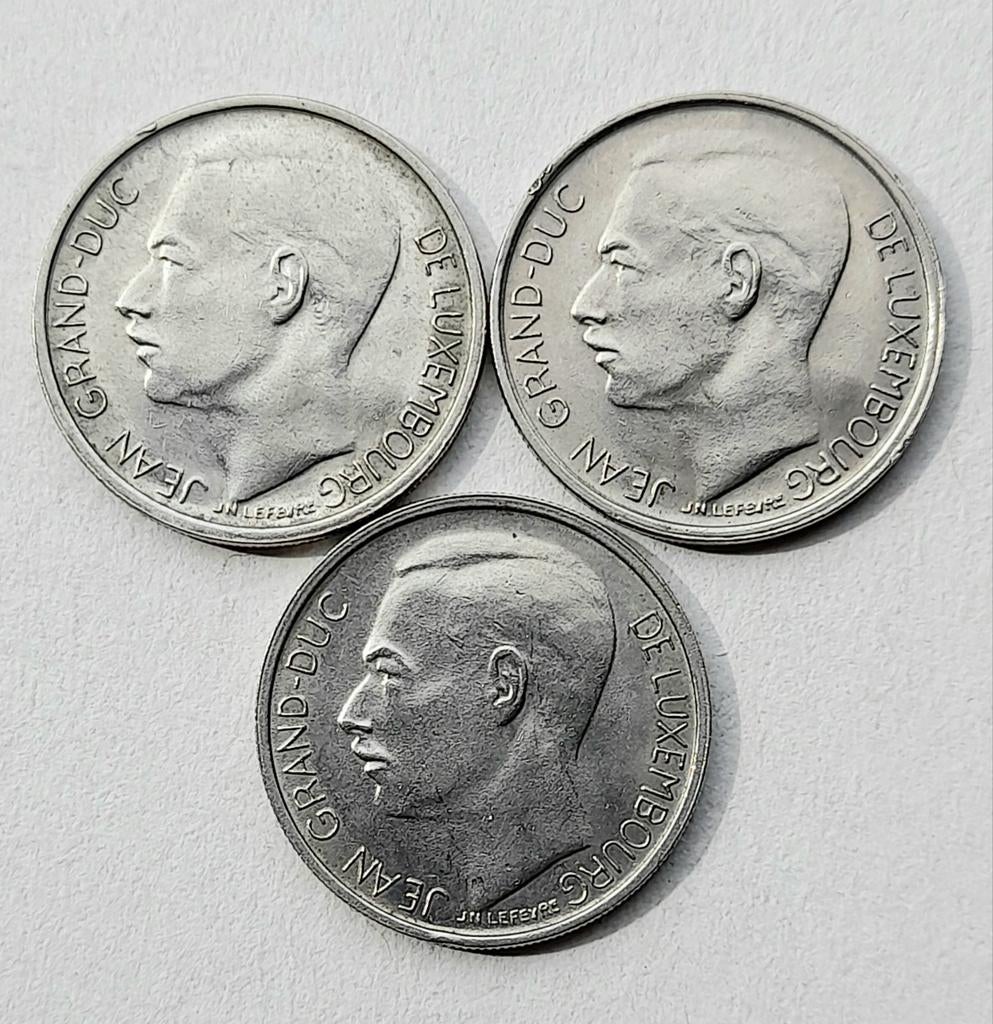 Luxemburg 3 x 1 franc XF (940), Enlèvement ou Envoi, Autres pays, Série