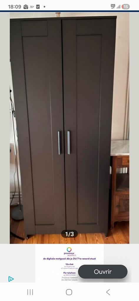 Armoire Brimnes noir 2 portes, Enlèvement ou Envoi