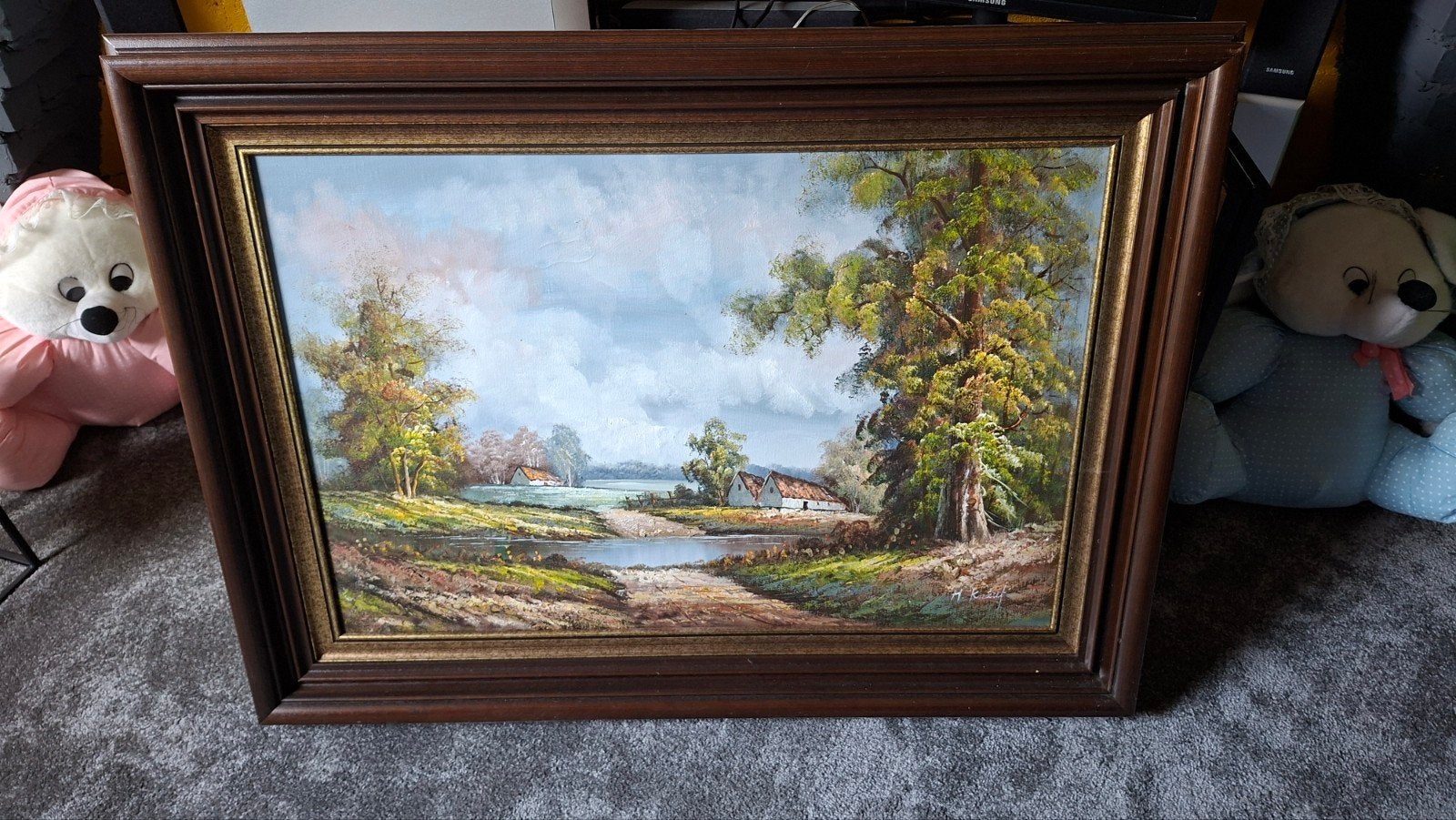 Schilderij met grote kader, Enlèvement, Classique, Paysage, Toile