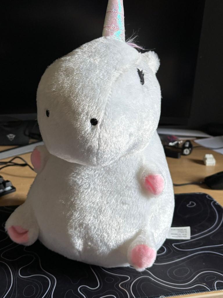 Lichtgevende unicorn knuffel lamp, Ophalen of Verzenden, Zo goed als nieuw, Overige materialen, Minder dan 50 cm