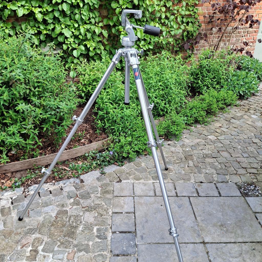 Statief Manfrotto silver jubilee 190 - 141RC kop, Enlèvement, Comme neuf, Trépied, Avec rotule