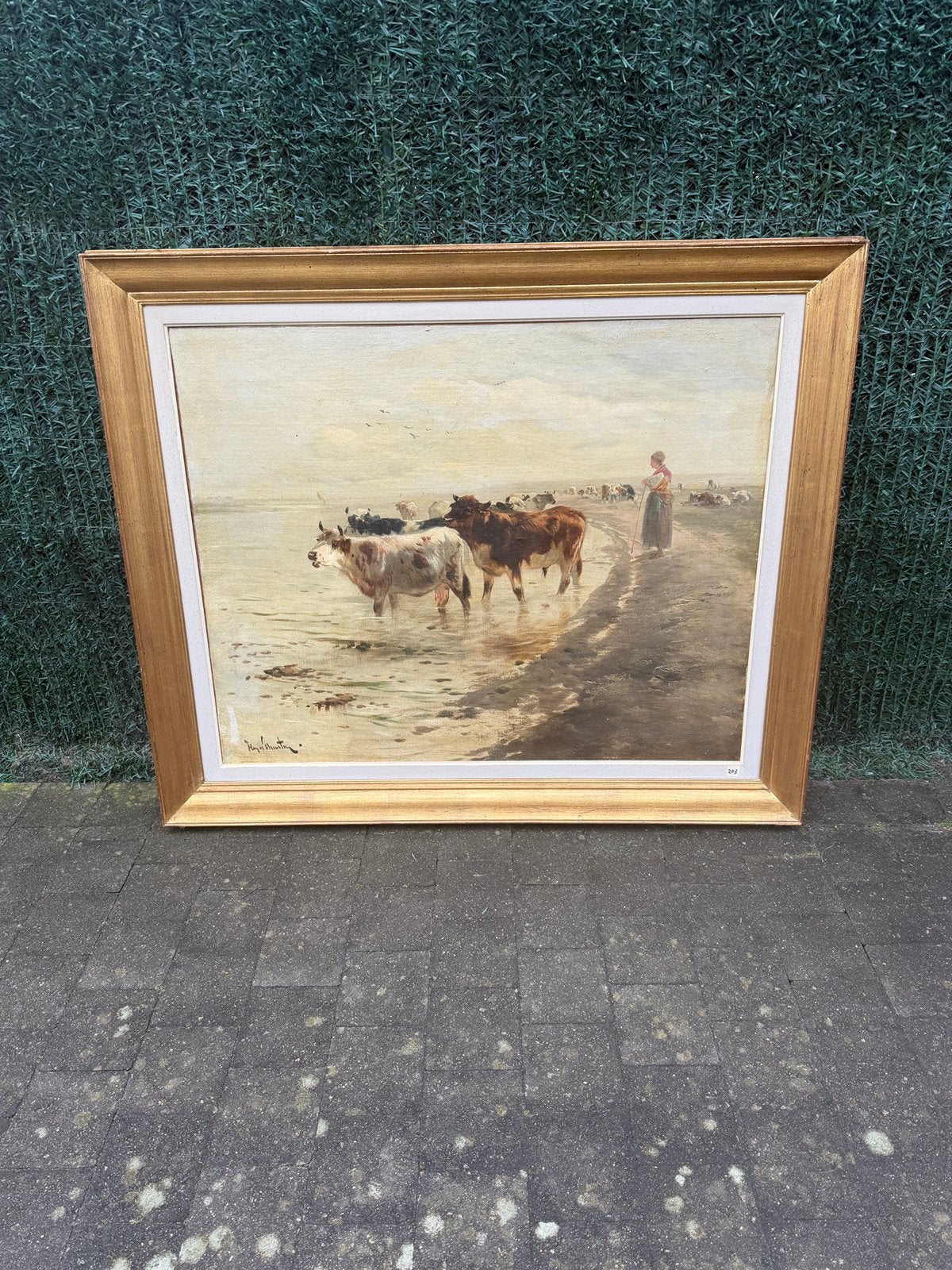 Mooi groot schilderij Henry Schouten, Antiek en Kunst, Ophalen