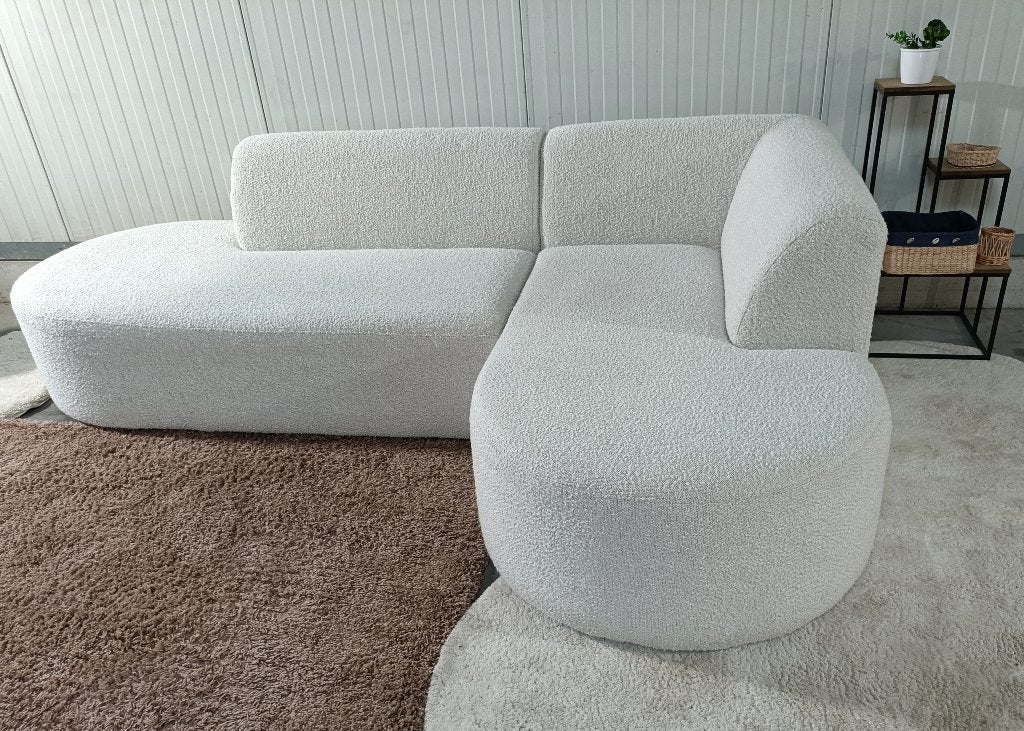 Prachtige beige/witte modulaire Teddy hoeksalon(bezorgoptie), Ophalen, Zo goed als nieuw, Stof