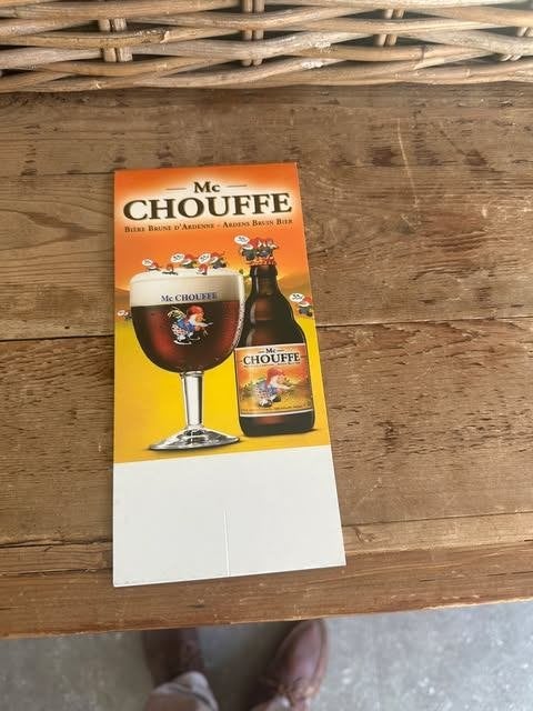 Mc Chouffe tafel reclame karton, Verzamelen, Biermerken, Ophalen of Verzenden, Nieuw, Reclamebord, Plaat of Schild, Overige merken
