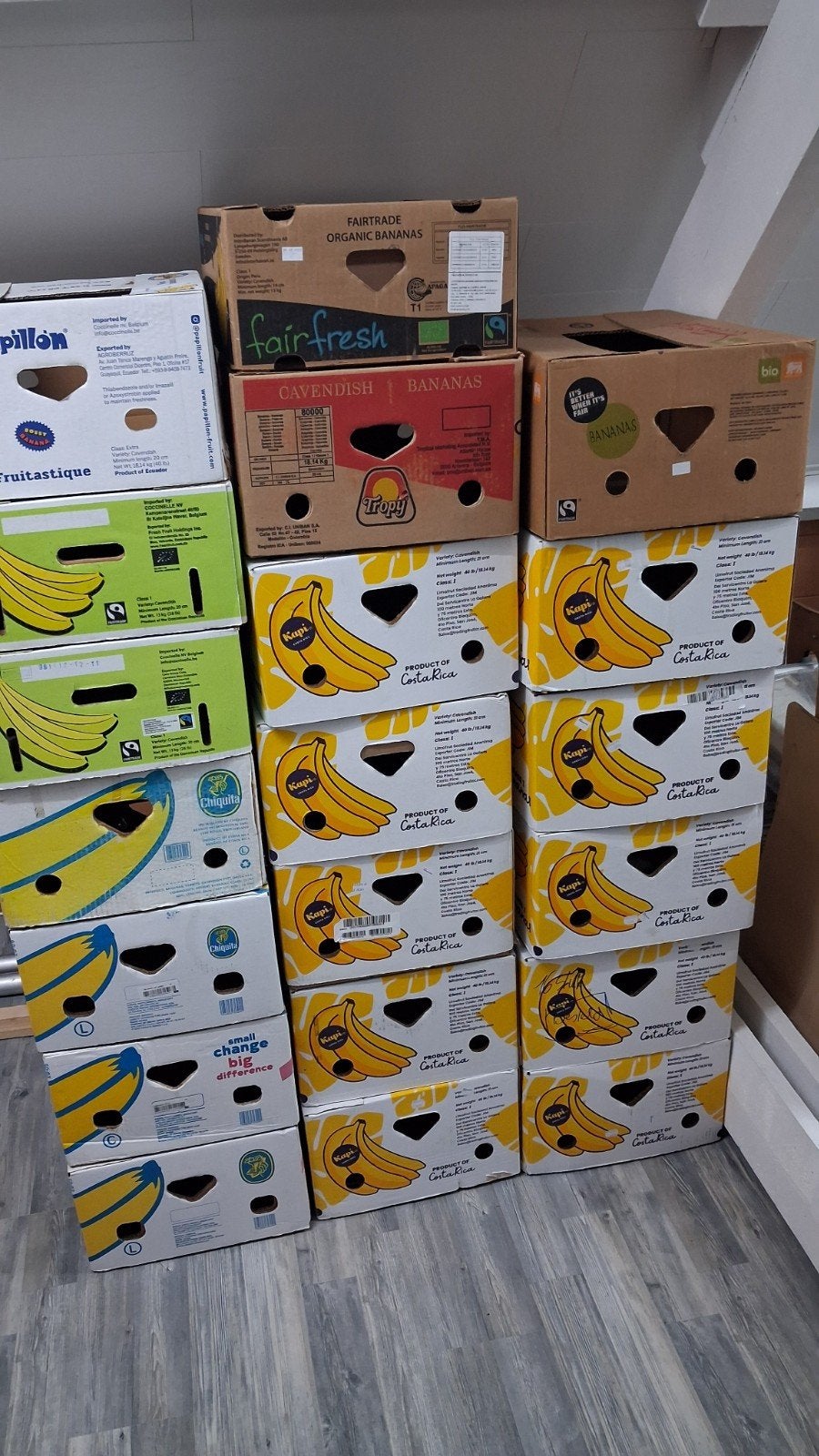 bananen dozen, Ophalen