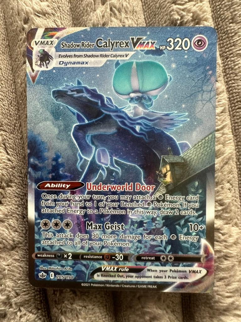 Pokémon Shadow Rider Calyrex Vmax 205/198 Chilling Reign, Enlèvement ou Envoi, Comme neuf, Cartes en vrac