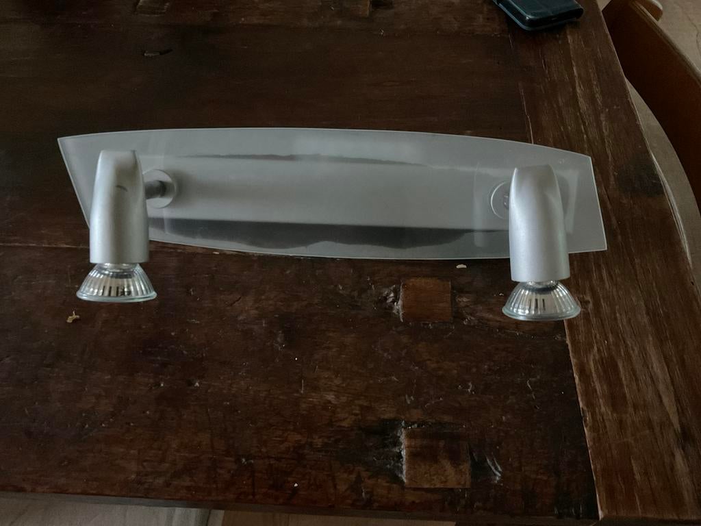 Mooie wandverlichting met twee richtbare spots, Huis en Inrichting, Ophalen, Zo goed als nieuw, Glas
