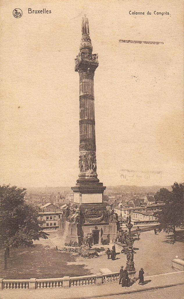 1915 - BELGIQUE - Bruxelles : Colonne du Congrès, Envoi, Avant 1920, Affranchie, Bruxelles (Capitale)
