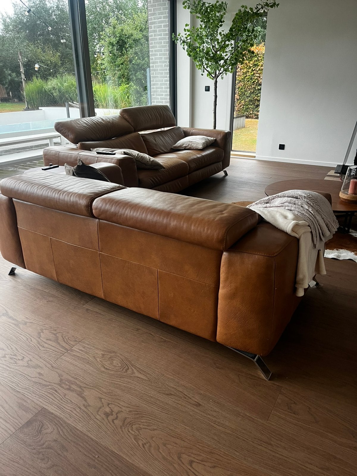 Salon leder Natuzzi, Ophalen, Gebruikt, Vierpersoons of meer, Leer