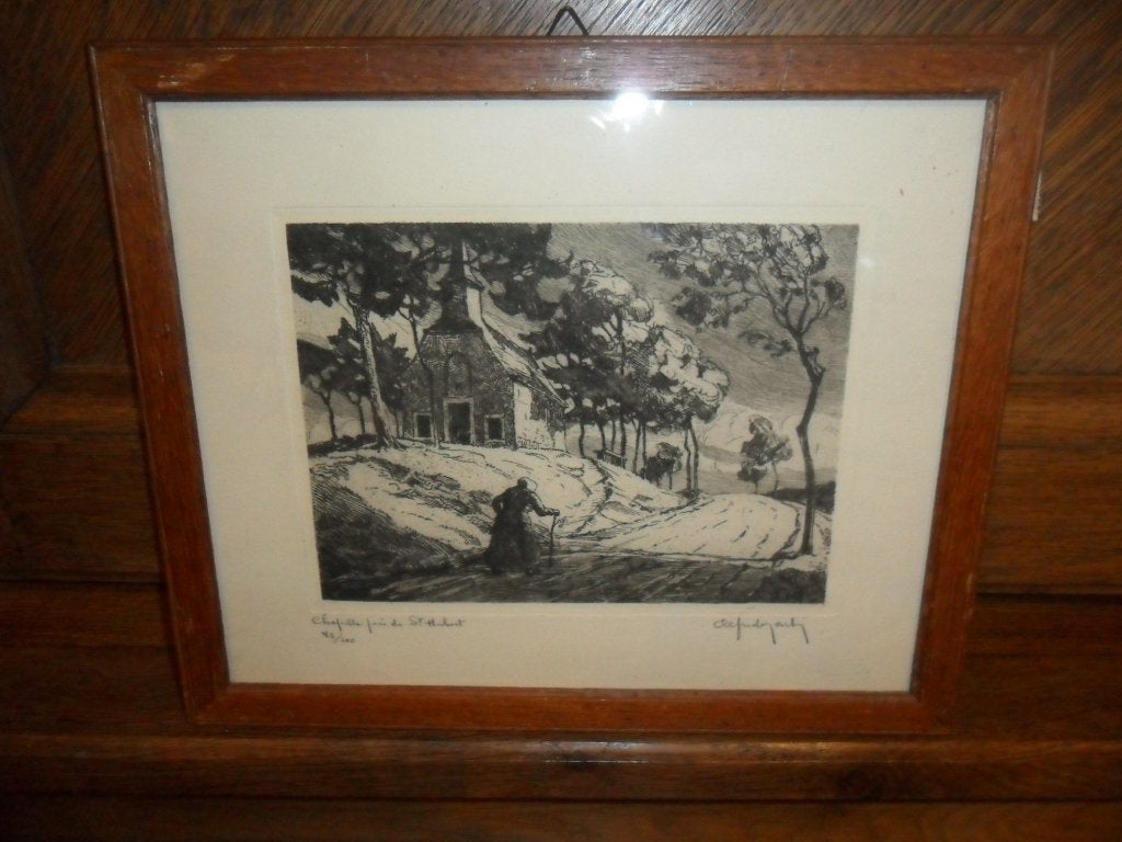 Belle eau forte d'Alfred Martin (Liège 1888-1950), 26 cm, Eau-forte, Enlèvement ou Envoi, Paysage