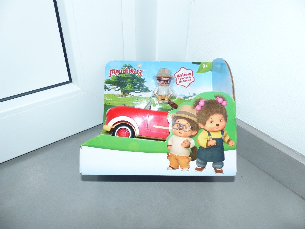 Rode auto met monchicchi popje - speelgoedauto, Kinderen en Baby's, Ophalen of Verzenden, Zo goed als nieuw