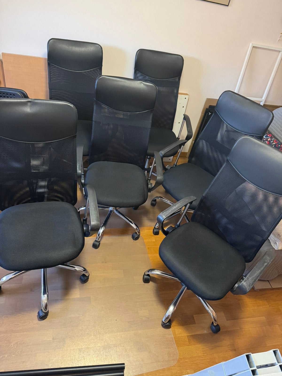 6 x chaises de bureau, Maison & Meubles, Enlèvement, Utilisé, Noir, Chaise de bureau